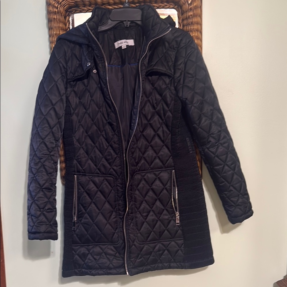 Nine West Black Ski Jacket with Quilted Design